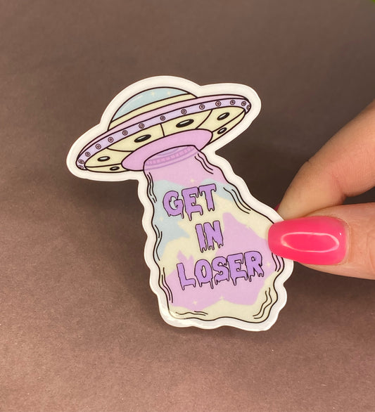 Get In Loser Pastel Goth UFO Sticker