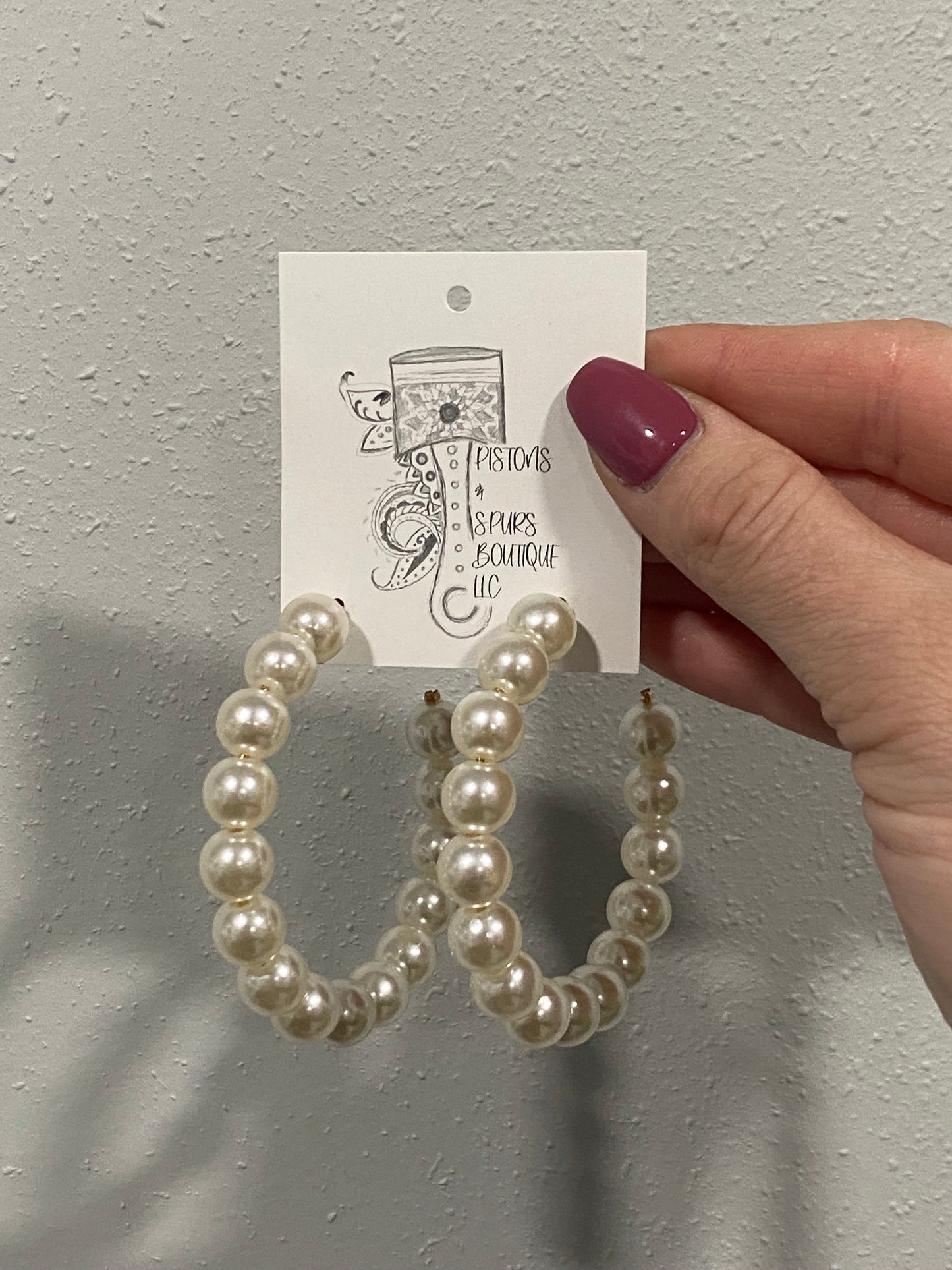 "Mega Pearl" Hoop Earrings