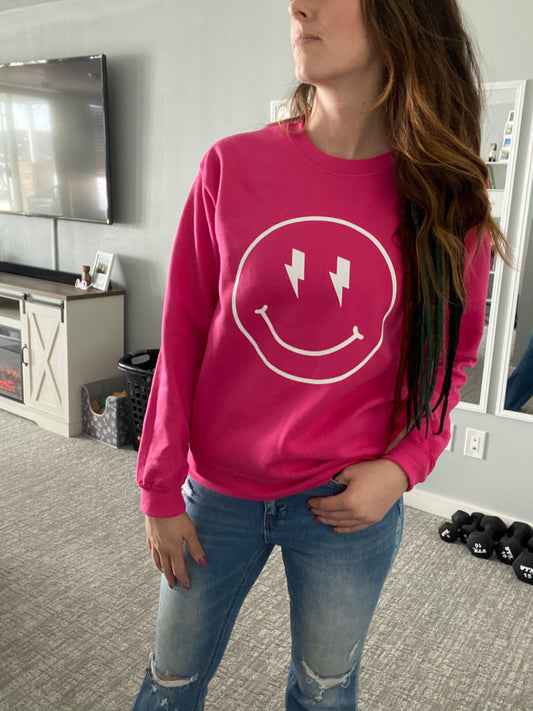 Smiley Face Sweatshirt Women's Graphic Tees Sweatshirts